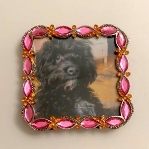 Pink Jeweled Small Picture Frame